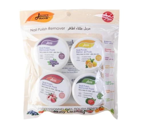 دروب بيوتي مزيل طلاء اظافر ٤ علب، العلبة 32 منديل