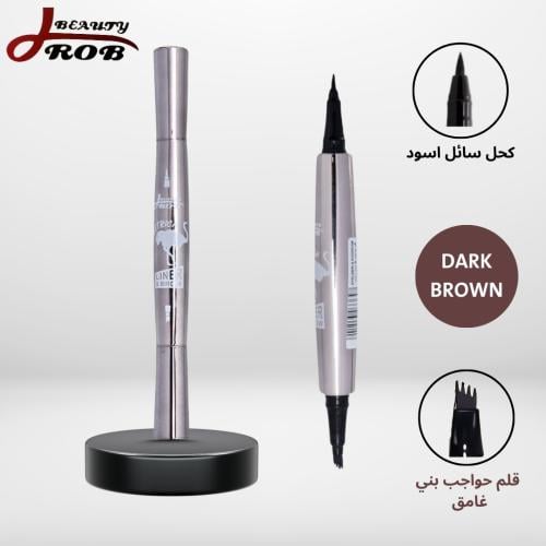 دروب بيوتي قلم جهتين كحل سائل و حواجب شعيرات ضد الماء