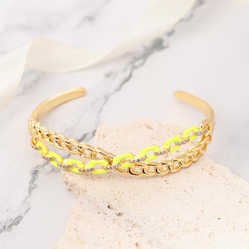 سوار مطلي بالذهب حلقات متصلة