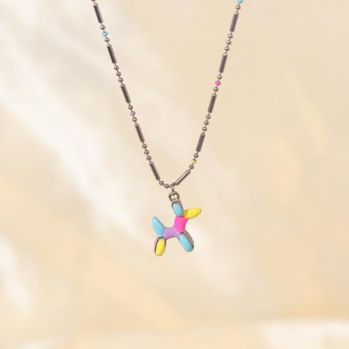 سلسلة مطلية بالذهب بتعليقة شكل DOG الوان باردة