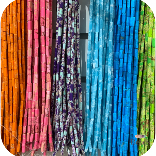 خرز حجر مستطيل 14 ملم