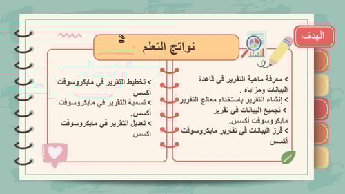 عرض بوربوينت الدرس الثالث التقارير في قواعد البيان...