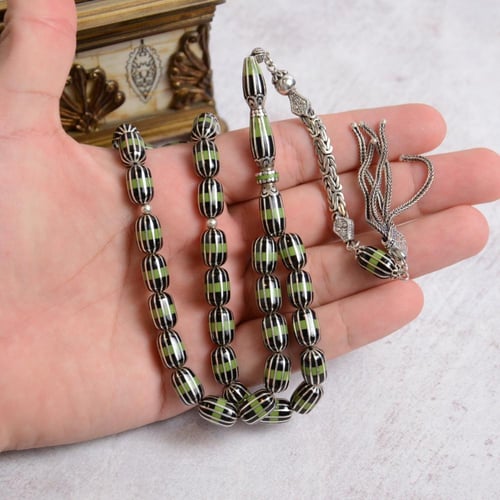 سبحة حجر اولتو ارزروم وكتالين أخضر