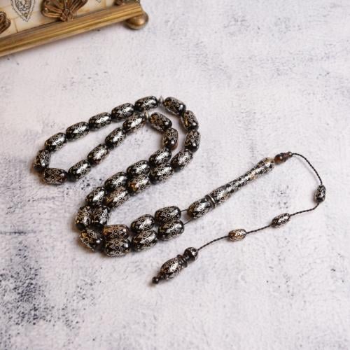 سبحة من ظهر السلحفاة بالفضة