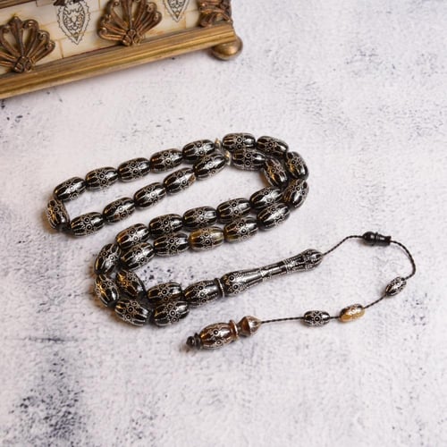 سبحة من ظهر السلحفاة بالفضة