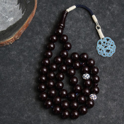 سبحة زعفراني طرابزونه فضة