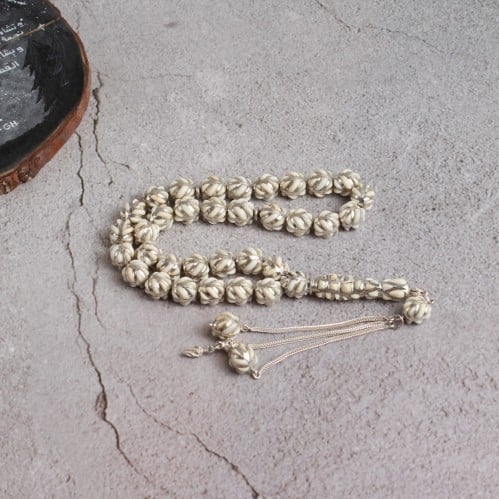 سبحة قفص فضة صدف استرالي مع عاج الفيل