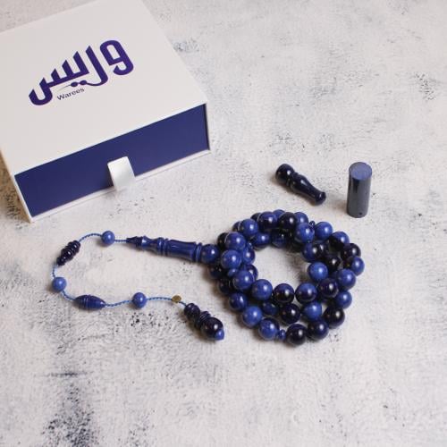 سبحة فاتوران أزرق بعروق