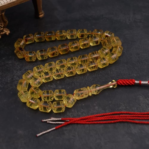 سبحة كهرمان بلطيقي منقوش