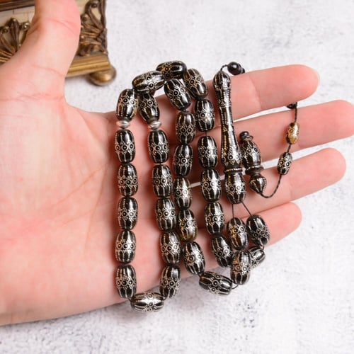 سبحة من ظهر السلحفاة بالفضة