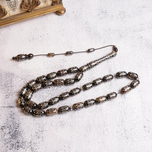 سبحة من ظهر السلحفاة بالفضة