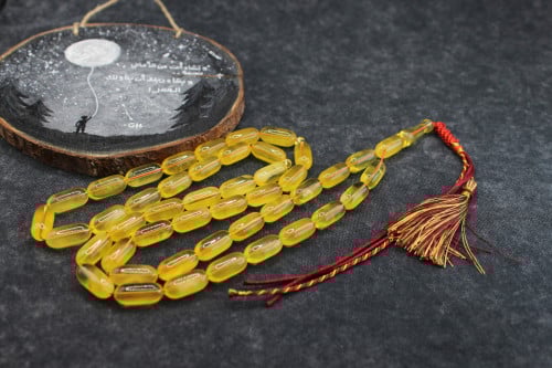 سبحة كهرمان شفاف