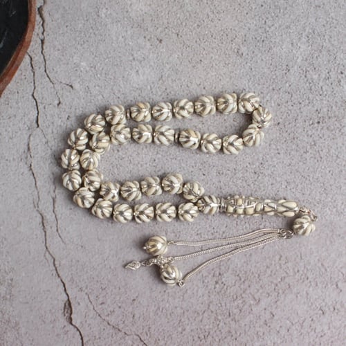 سبحة قفص فضة صدف استرالي مع عاج الفيل