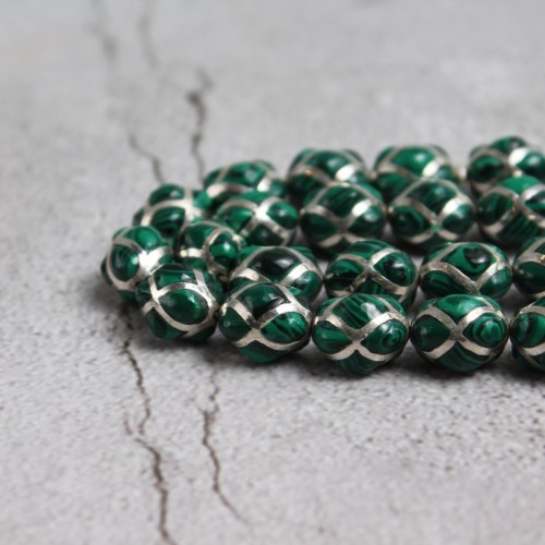 سبحة قفص فضة مع حجر ملاكايت