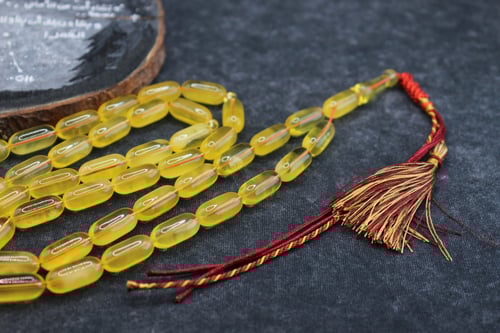 سبحة كهرمان شفاف