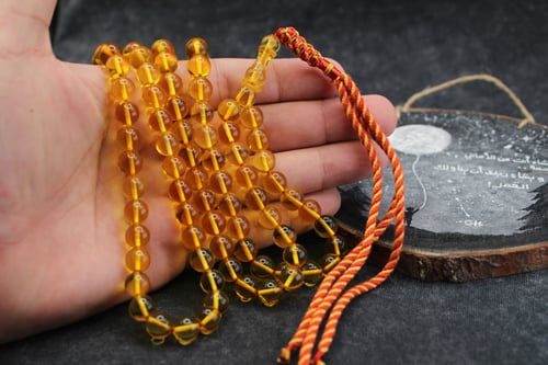 سبحة كهرمان شفاف 99