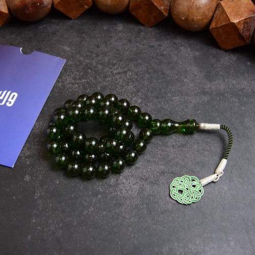 سبحة زعفراني زمردي طرابزونه فضة