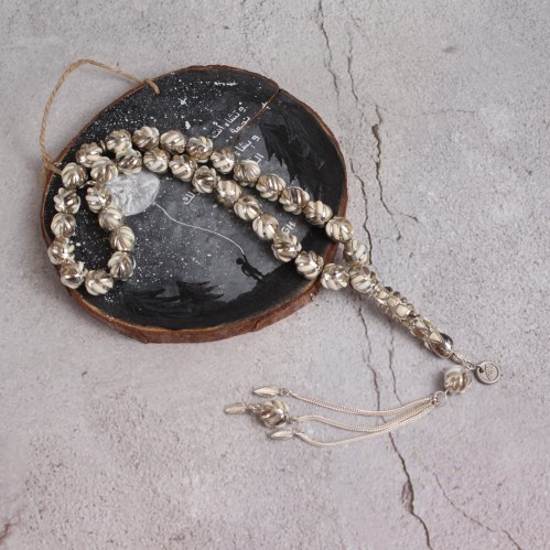 سبحة قفص فضة صدف استرالي مع عاج الفيل