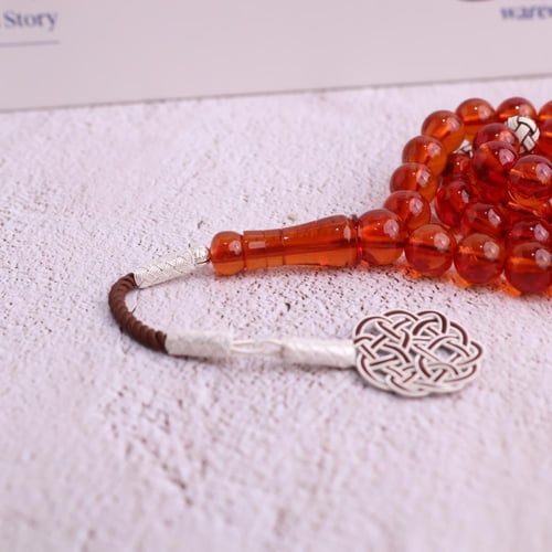 سبحة زعفراني عسلي فاخر