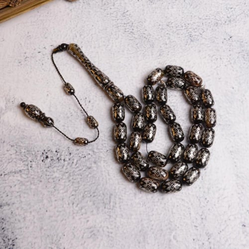 سبحة من ظهر السلحفاة بالفضة