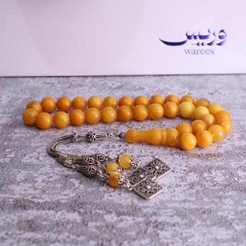 سبحة كهرمان طبيعي قديم