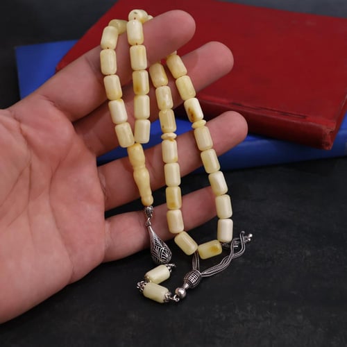 كهرمان طبيعي طباشيري كركوشة فضة