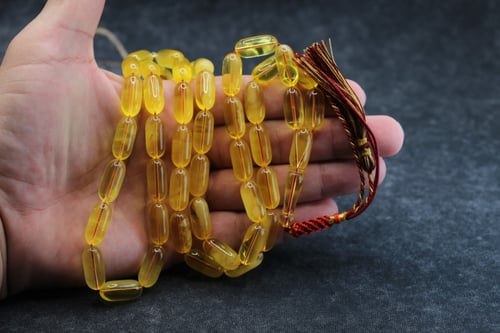 سبحة كهرمان شفاف