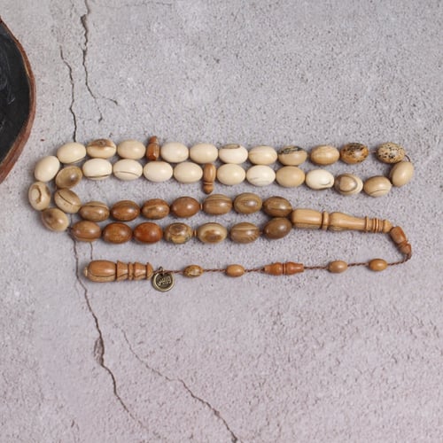 سبحة عاج ماموث مدرج ومشخط