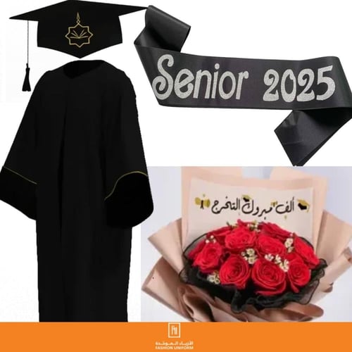 عباية تخرج مع وشاح وكاب