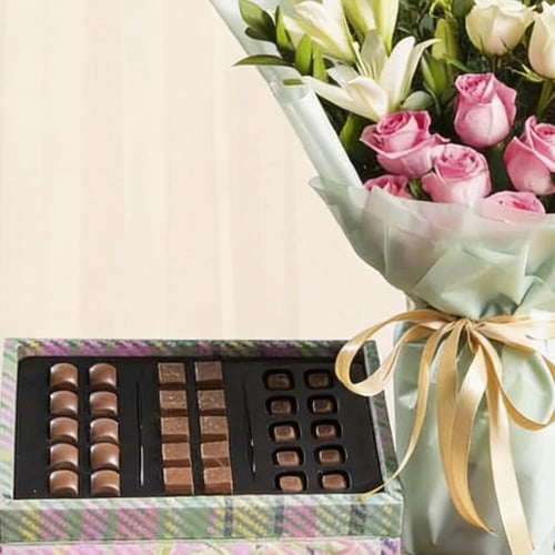 ورد مع شوكولاته