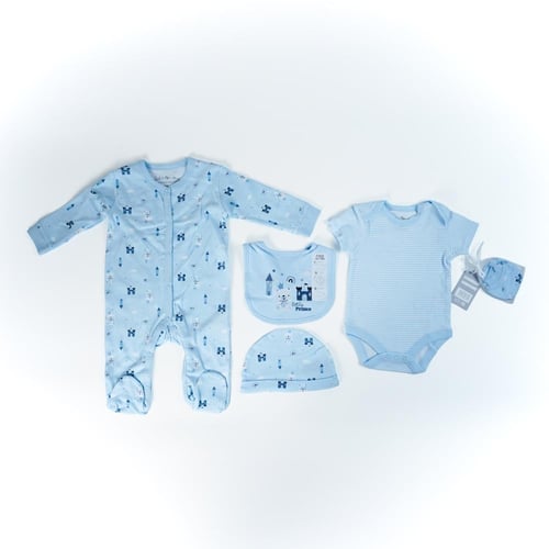 طقم مواليد أزرق