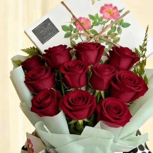 باقة ورد مع شوكولاته