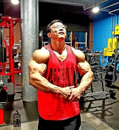 ANIMAL RED CUT TANK TOP