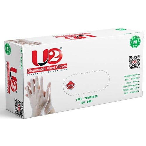 U2 قفازات فينيل للاستعمال مرة واحدة، مقاس M، 70 قط...