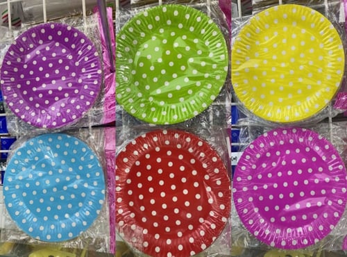 صحون حفلات ورقية منقطة المغلف (5 اطباق)