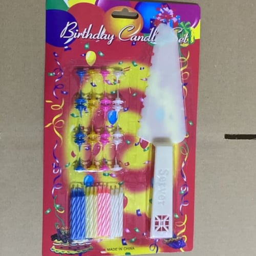 شموع تورته صغيره مع سكين