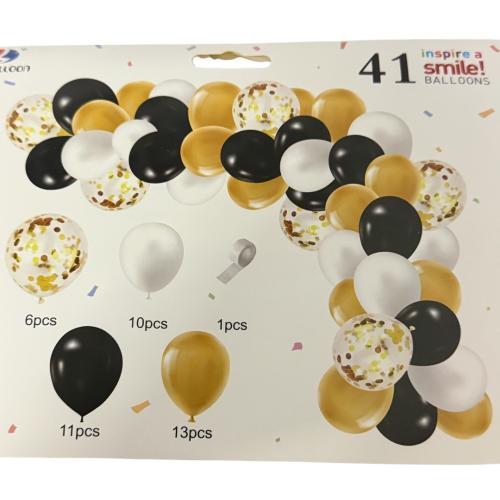طقم بالونات 40 بالونه باللون الذهبي والاسود