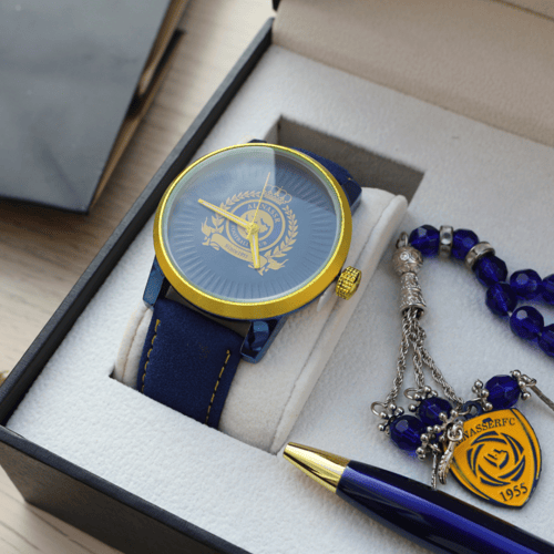طقم رجالي ساعه وقلم وكبك وسبحة (النصر)