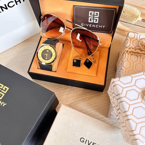 طقم جفنشي - GIVENCHY ذهبي هديه رجاليه