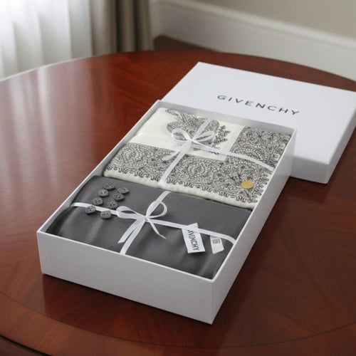 طقم رجالي شتوي فاخر: قماش جيفنشي وشال كشميري