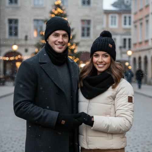 طقم الدفء الشتوي الفاخر للرجال والنساء