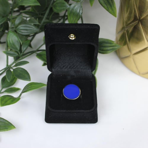 خاتم رجالي بالنقش حسب الطلب (ازرق)