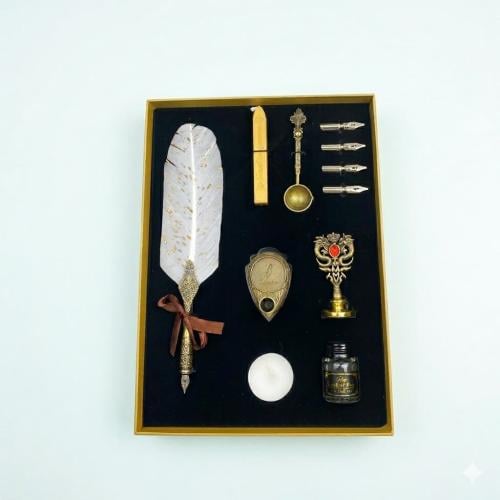 طقم قلم الريشة الملكي – إصدار "مؤرخ الطموح" الفاخر...