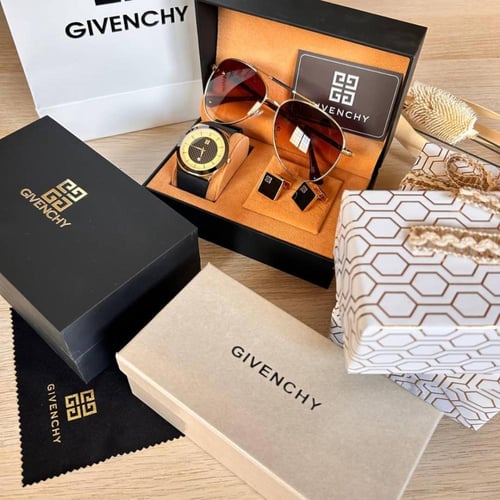 طقم جفنشي - GIVENCHY ذهبي هديه رجاليه