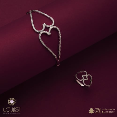 اسوارة وخاتم زركون مطلي