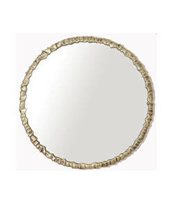 مرآة مستديرة بإيطار ذهبي