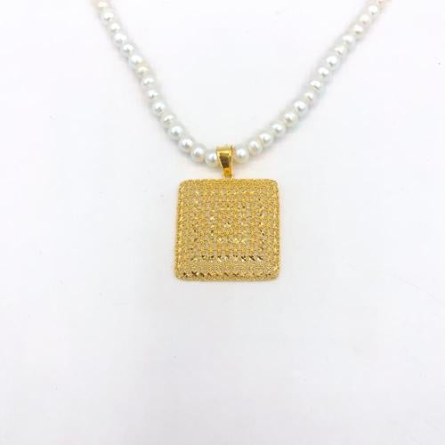 (1118.NE) عقد ذهب عيار 21 مع لولو