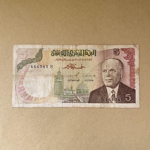 5 دينار تونسي الحبيب بورقيبة