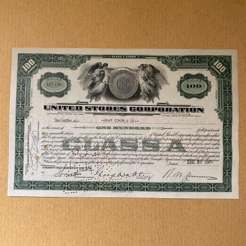 شهادة أسهم أمريكية قديمه