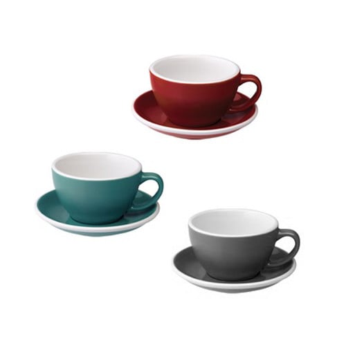 طقم كوب فلات وايت اكمي مع الصحن - 150 مل